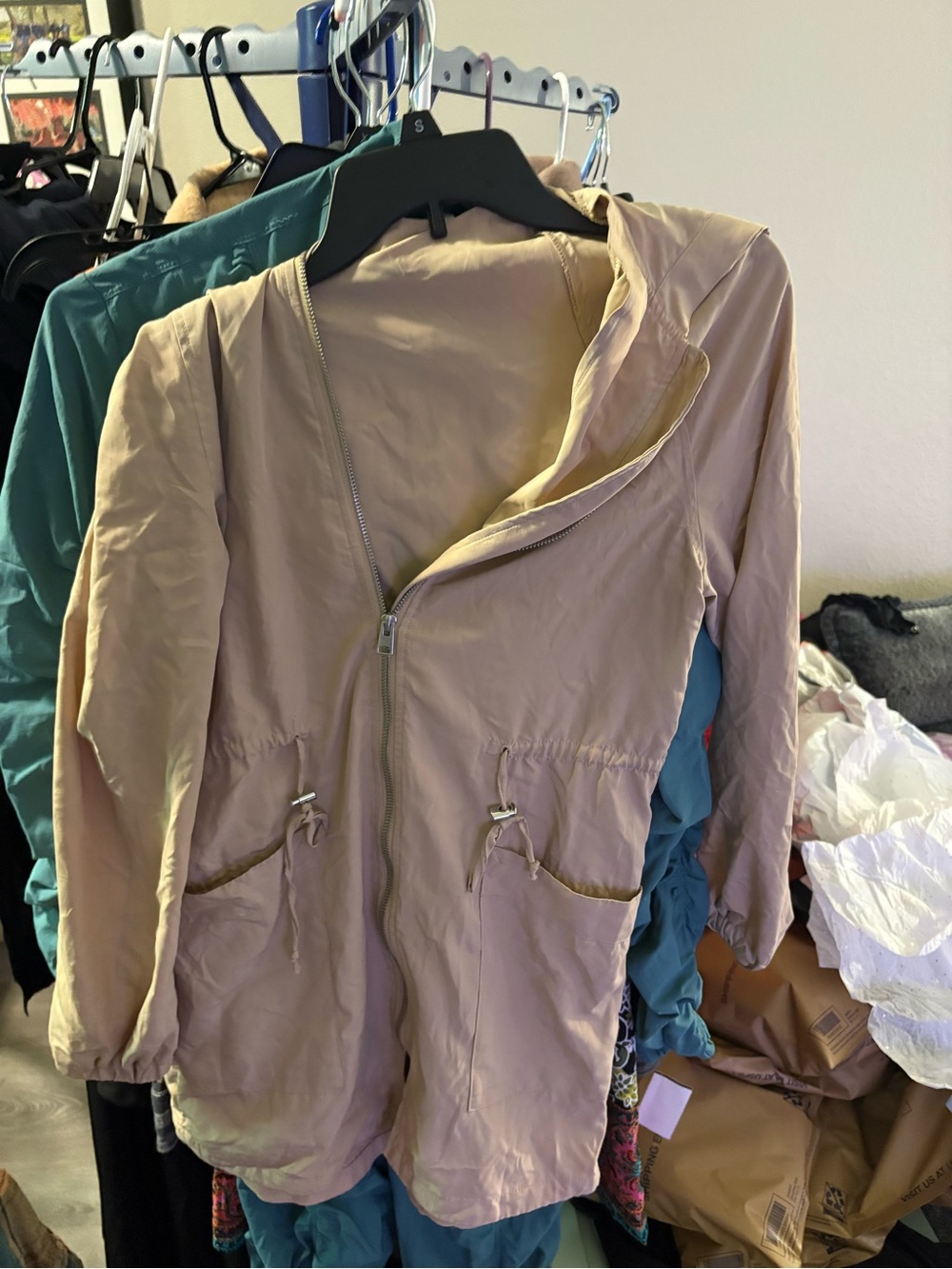 Divided Light tan Hooded Utility Jacket